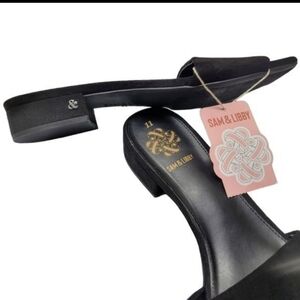 * Sam & Libby Black Women's slide Sandals Shoes size 11 square toe